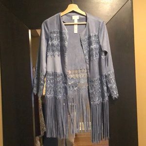Chico’s fringe jacket with gorgeous detail